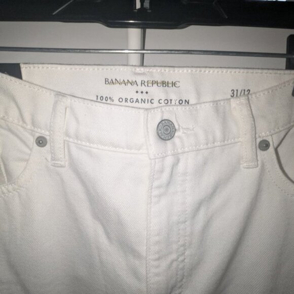 NEW Banana Republic High Rise Waisted Wide Leg Cropped Light Colored Jean Pants - Picture 5 of 5